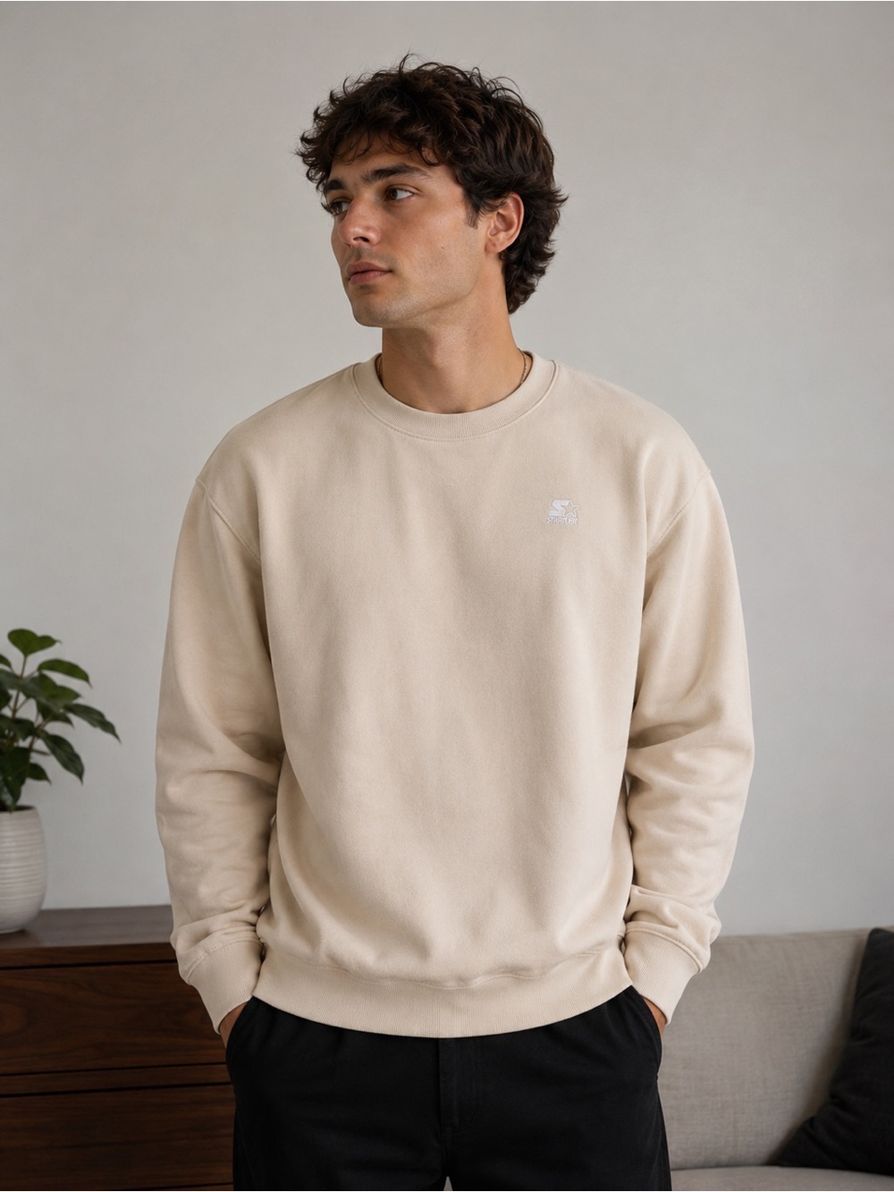 Starter black label sweatshirt large sand